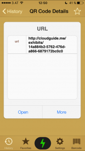 Screenshot aus dem QR-Code-Reader